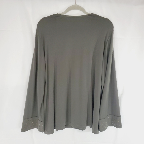 Simonton Says forest green long sleeve top 2X - Picture 5 of 5
